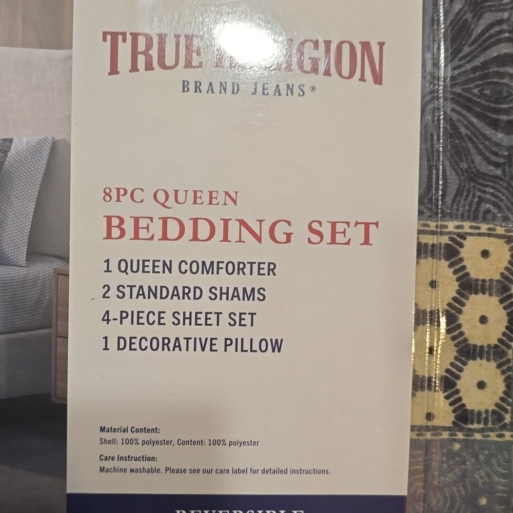 True Religion Patchwork 8-PC Reversible Queen Comforter Set - Picture 4 of 8